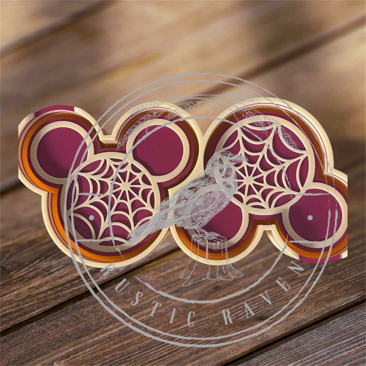 #428 Vents 3" Halloween Mouse Head Ears Cobweb web freshie mold exclusive can be used with Leopard & Lace Cardstock