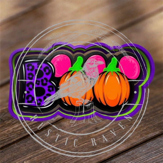 #394 Halloween Boo Mouse Ears Pumpkins Freshie mold exclusive can be used with Leopard & Lace Cardstock