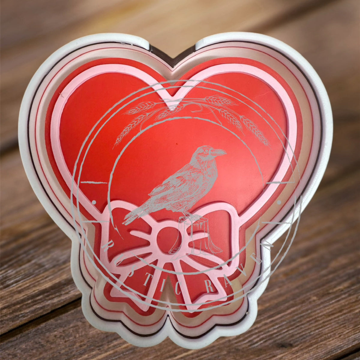 #120 Valentines Heart Bow Freshie Mold Exclusive Can Be Used With Leopard & Lace Cardstock