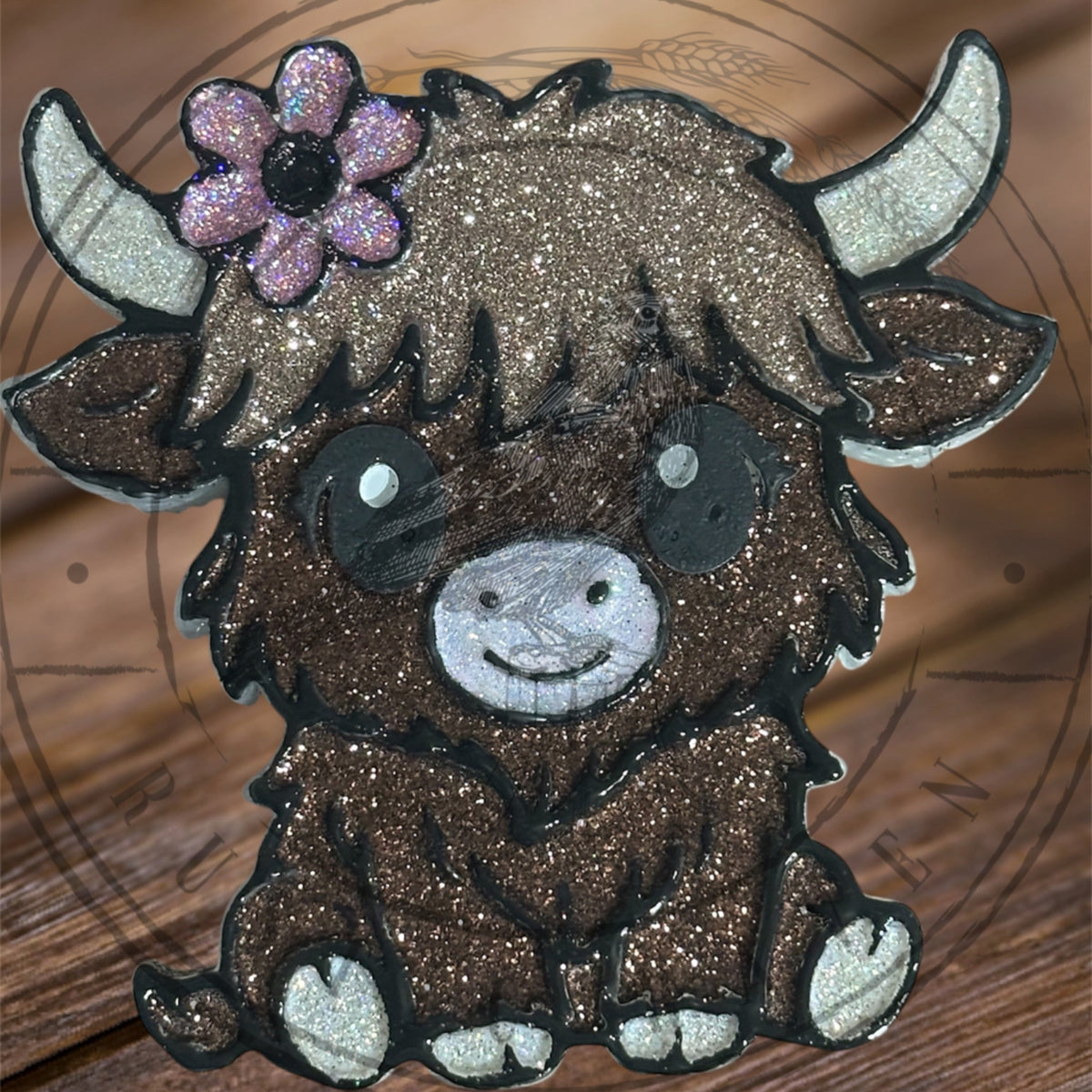 #340 Daisy Mae Highland Cow flower Freshie Mold Exclusive
