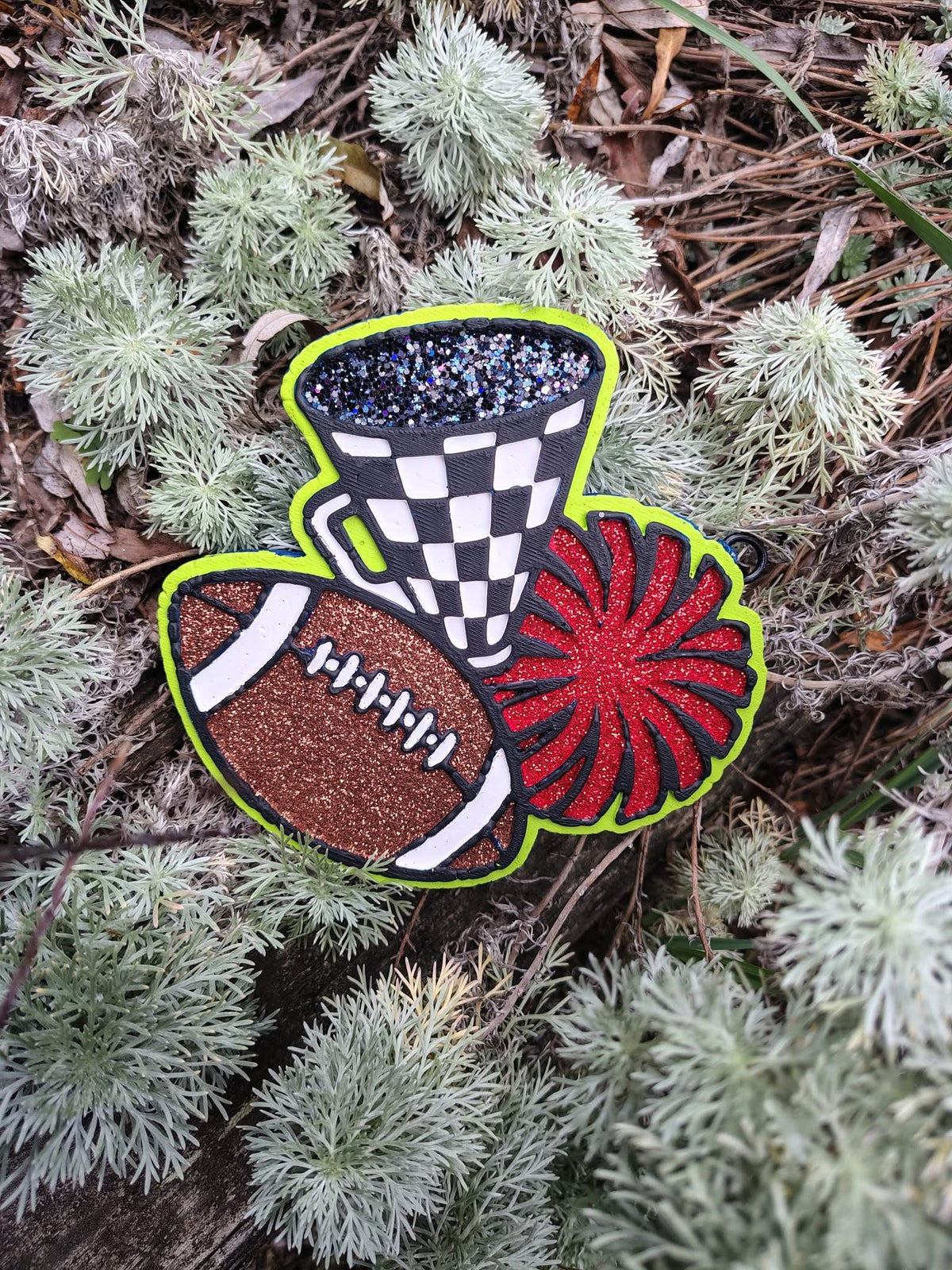 #278 Football Cheer Checkers Game Day Freshie Mold Exclusive