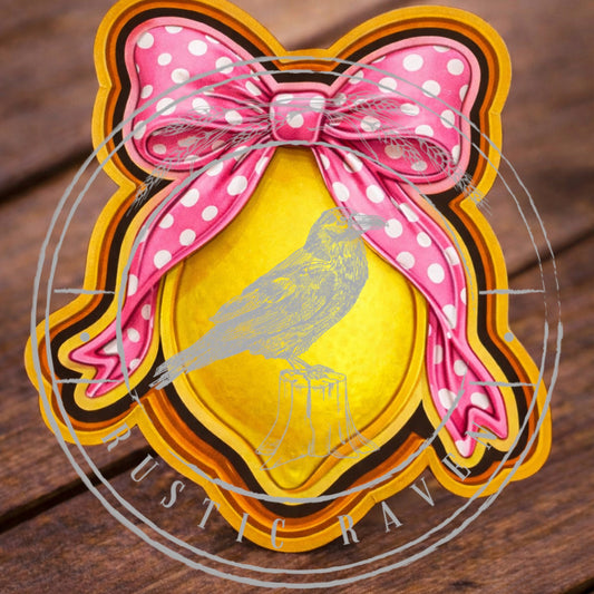 #91 Lemon Bow Mold Freshie Exclusive Can Be Used With Leopard & Lace Cardstock