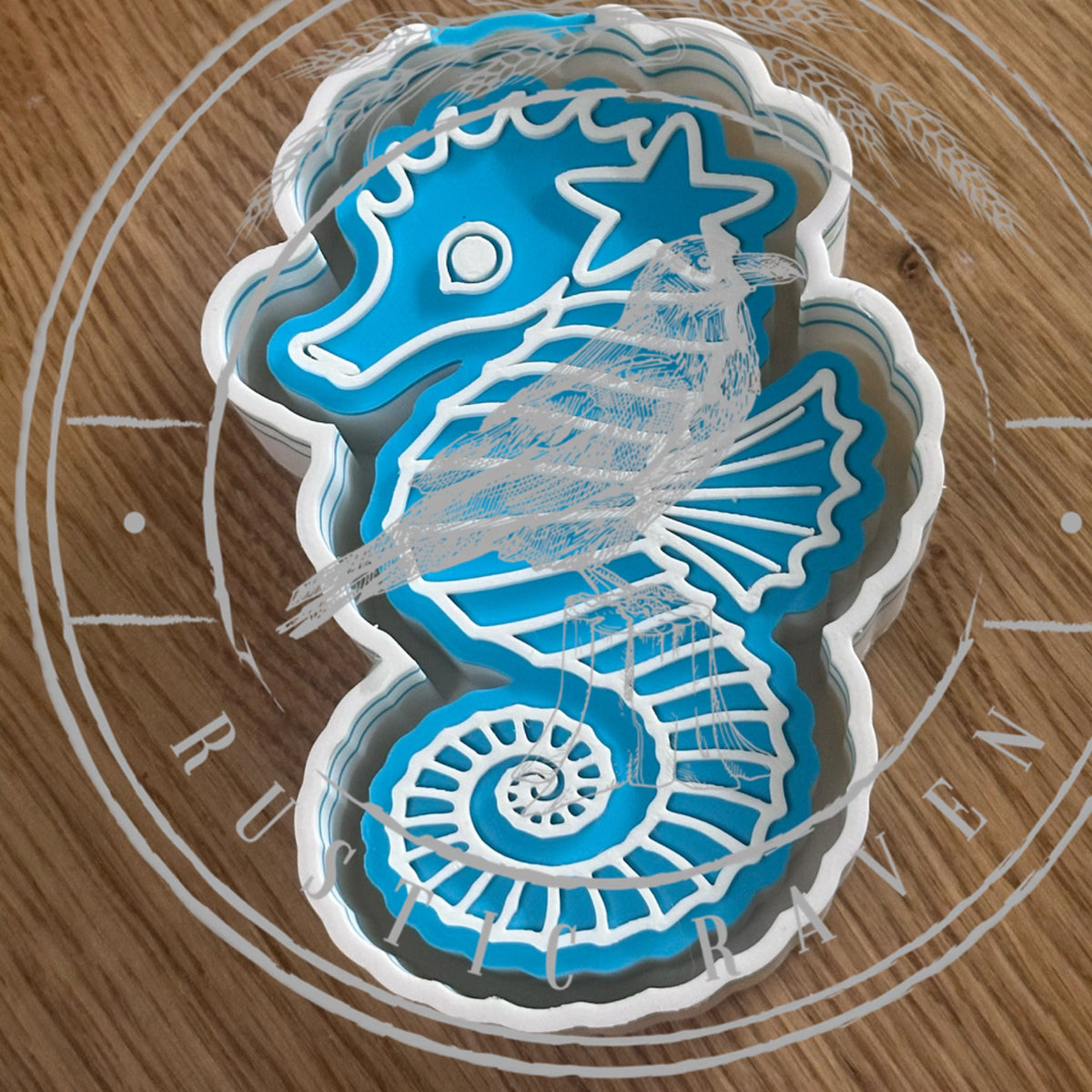 #343 Seahorse Sea Animal Freshie Mold Exclusive Can Be Used With Leopard & Lace Cardstock