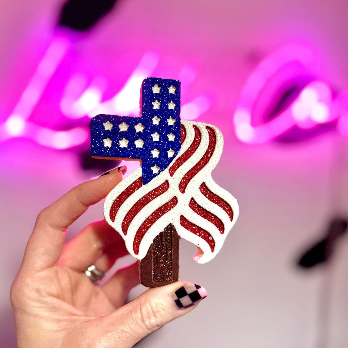 #168 Cross American Flag Freshie Mold Exclusive