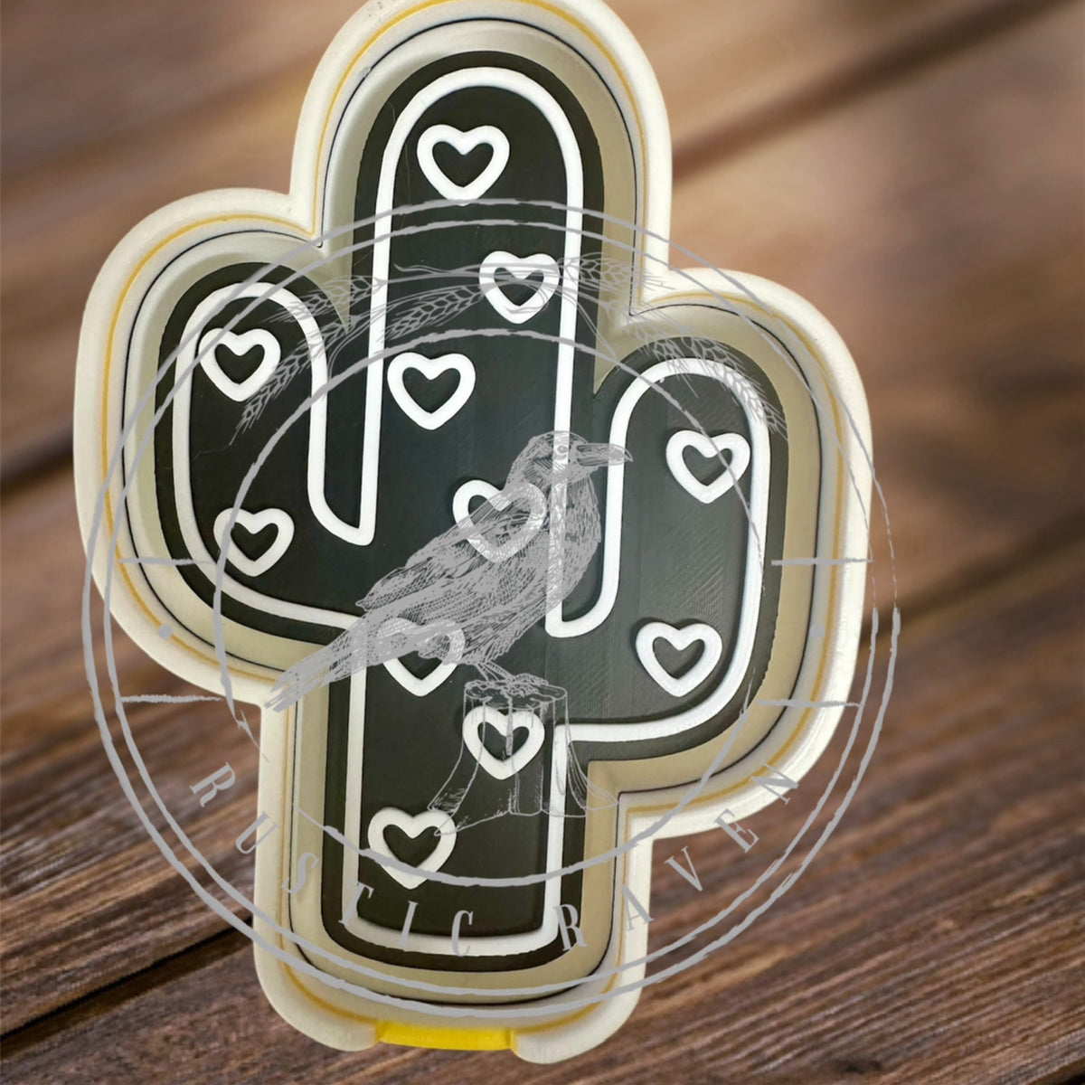 #105 Valentines Heart Cactus Western Freshie Mold Exclusive Can Be Used With Leopard & Lace Cardstock