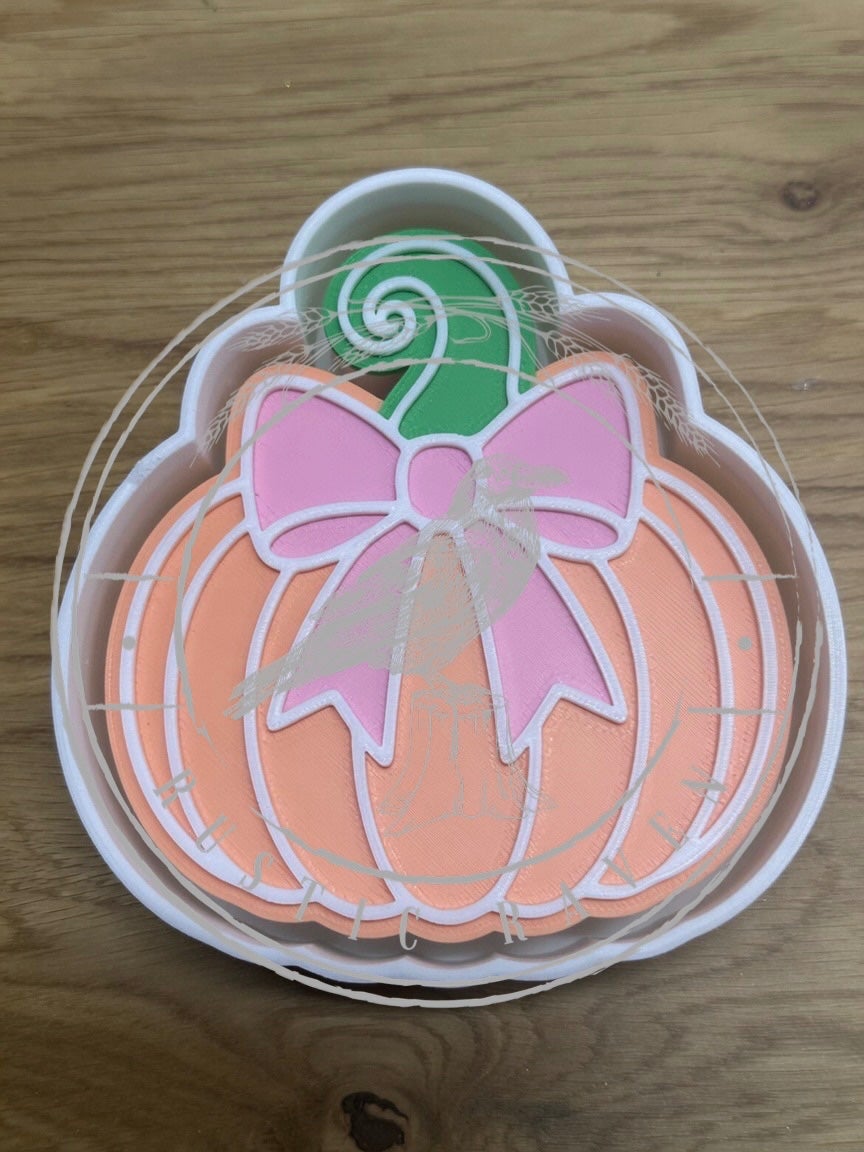 #477 Pumpkin Bow Thanksgiving Fall Freshie Mold Exclusive Can be used with Leopard & Lace Cardstock