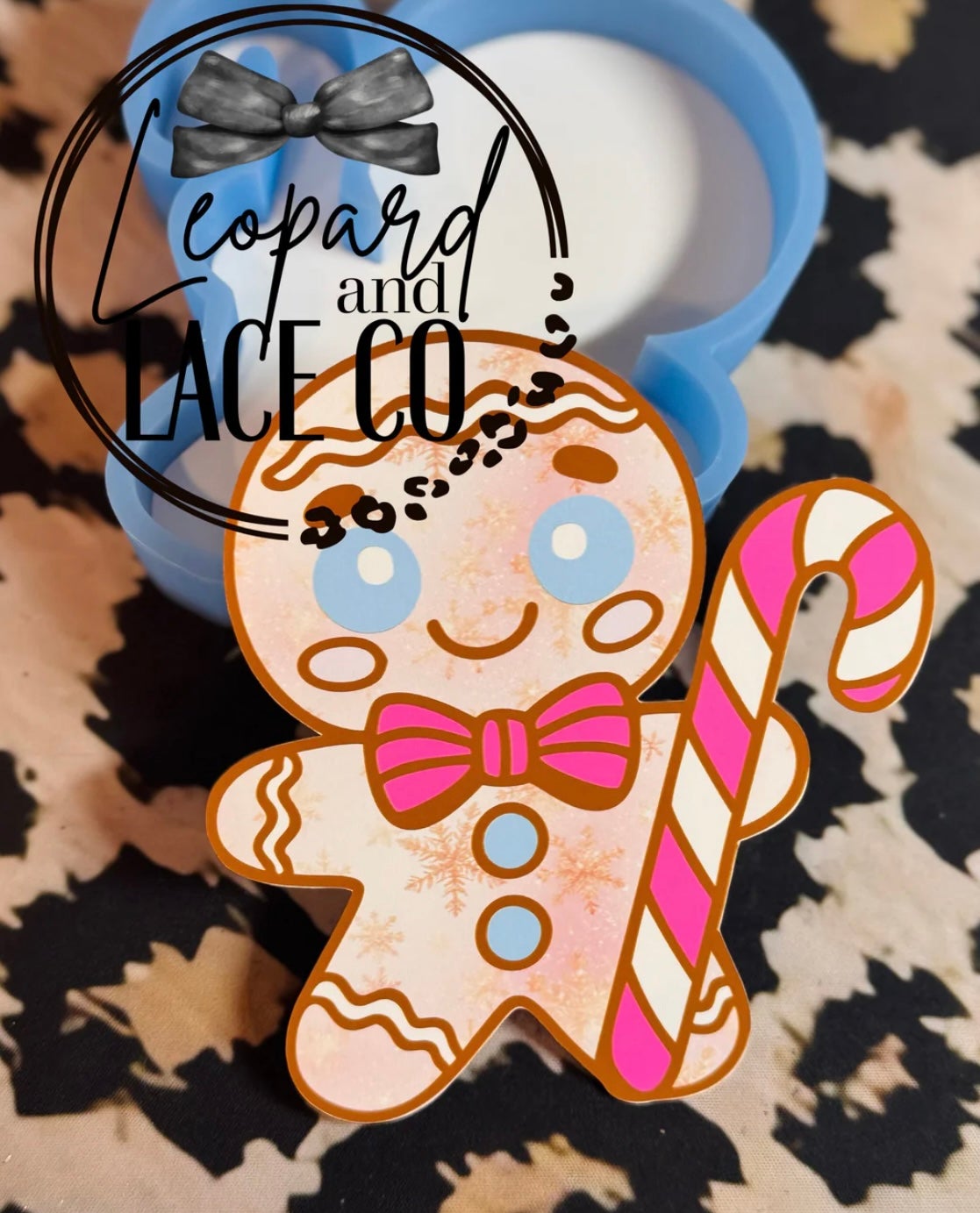 #48 Christmas Gingerbread Cookie Freshie Mold Exclusive can be used with Leopard & Lace Cardstock