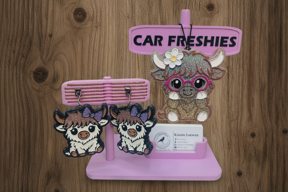 Freshie Mirror Display For Freshies, Vents and Business Card Holder. Writing will be black unless you choose another color  and add message to notes