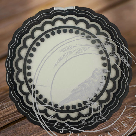 Scalloped Circle Fits 3" card stock can be used with Leopard & Lace Cardstock