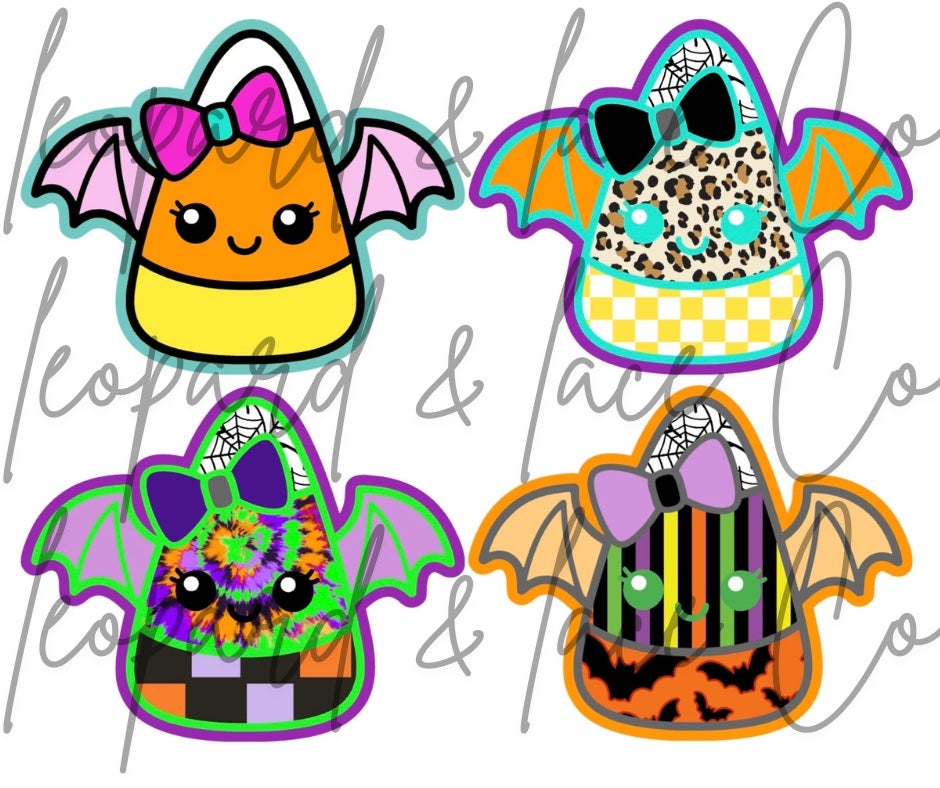 #395 Halloween Candy Corn Bat Bow freshie mold exclusive can be used with Leopard & Lace Cardstock