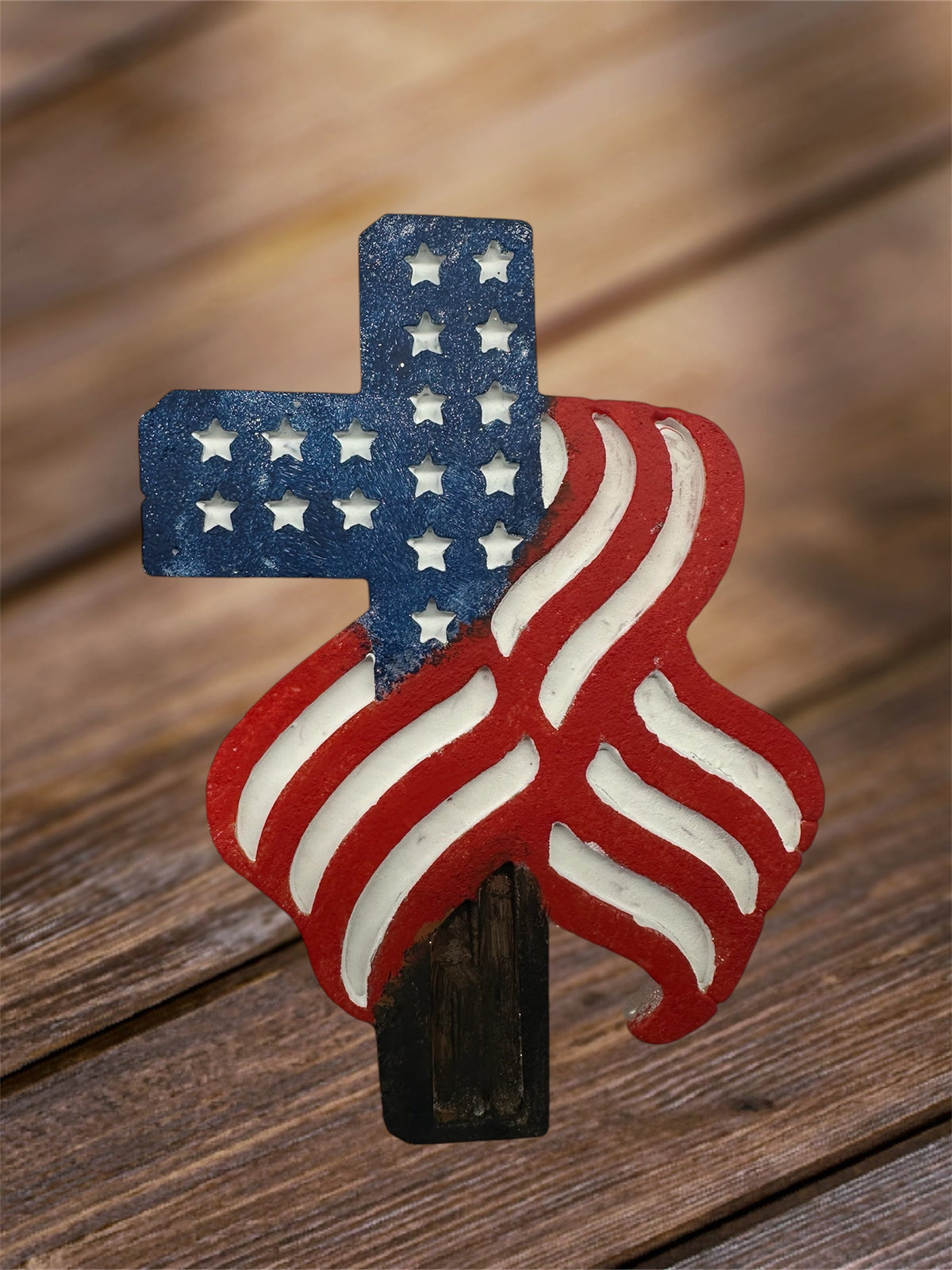 #168 Cross American Flag Freshie Mold Exclusive