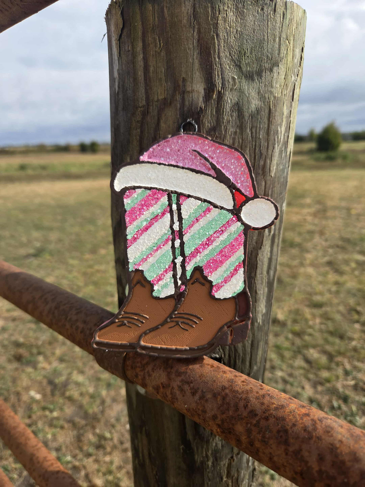 #46 Christmas Candy Cane Western Boots Freshie Mold Exclusive