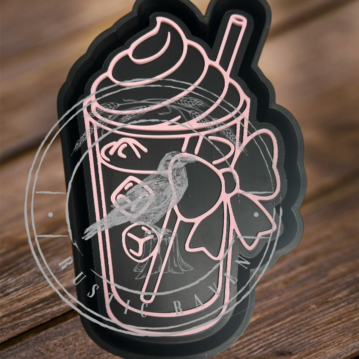 #80 Iced Coffee Cup Bow  Freshie Mold Exclusive
