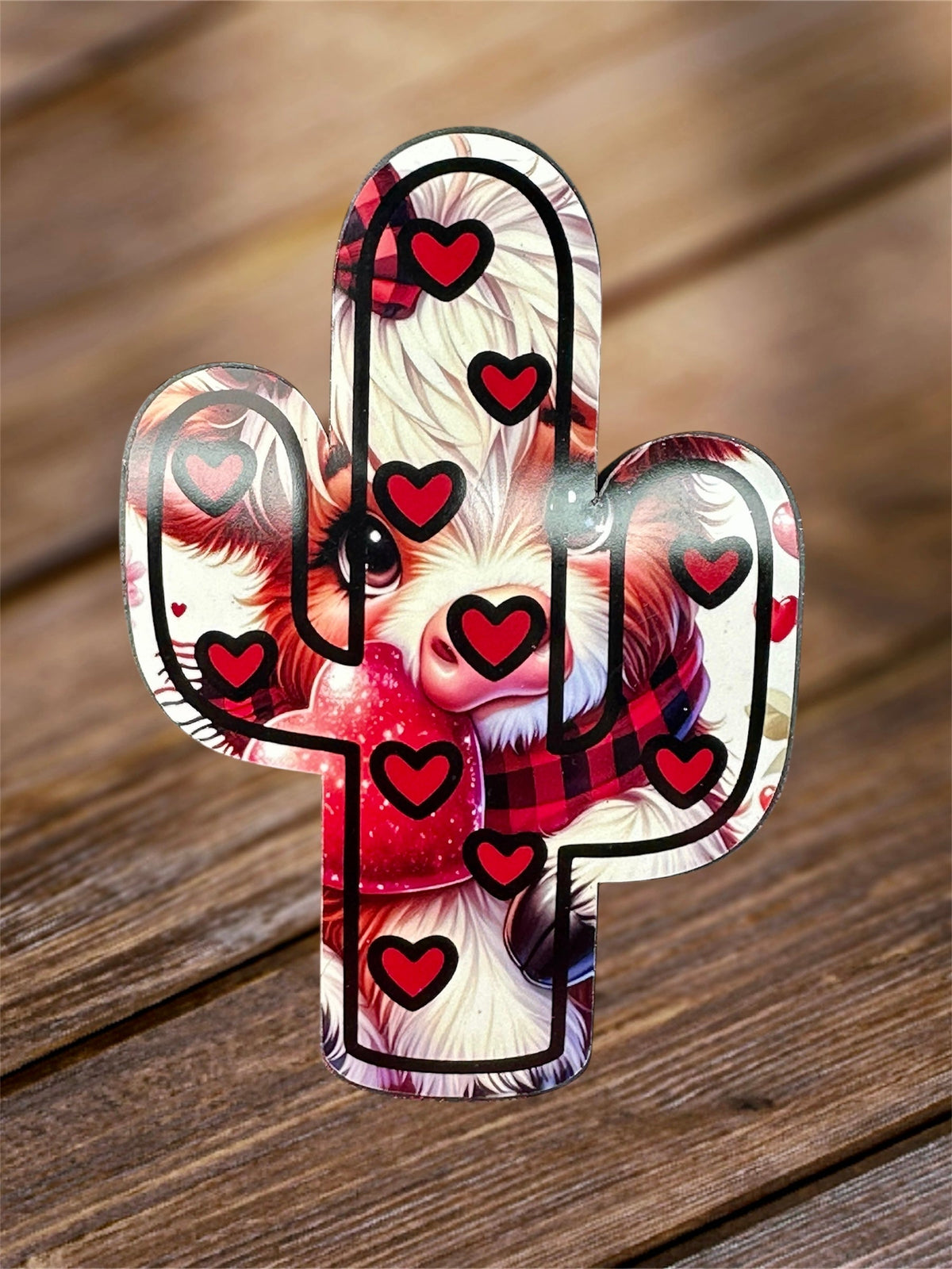 #105 Valentines Heart Cactus Western Freshie Mold Exclusive Can Be Used With Leopard & Lace Cardstock