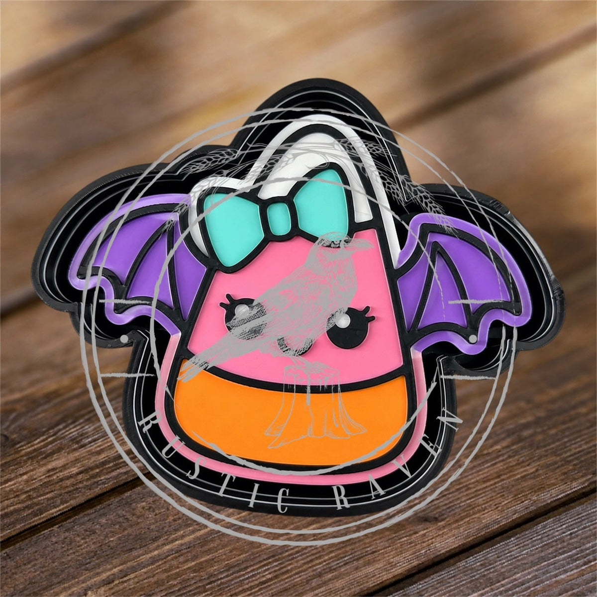 #395 Halloween Candy Corn Bat Bow freshie mold exclusive can be used with Leopard & Lace Cardstock
