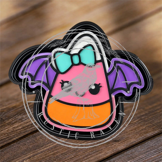 #395 Halloween Candy Corn Bat Bow freshie mold exclusive can be used with Leopard & Lace Cardstock