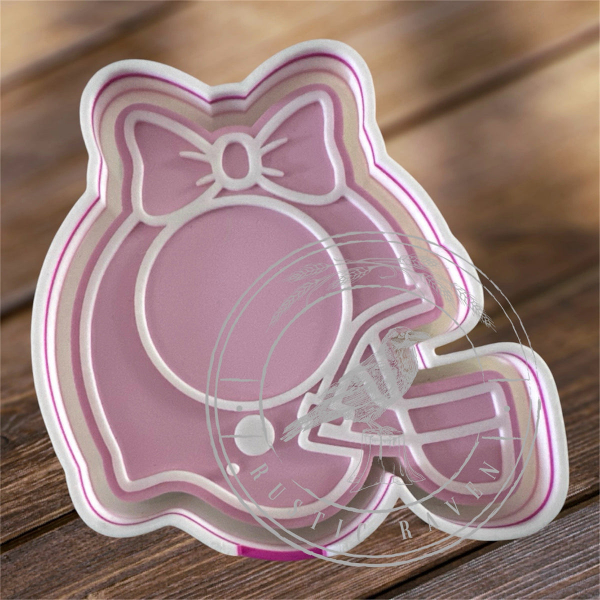 #276 Game Day Football Helmet With Bow freshie mold exclusice 2" cardstock can be used with leopard & Lace Cardstock