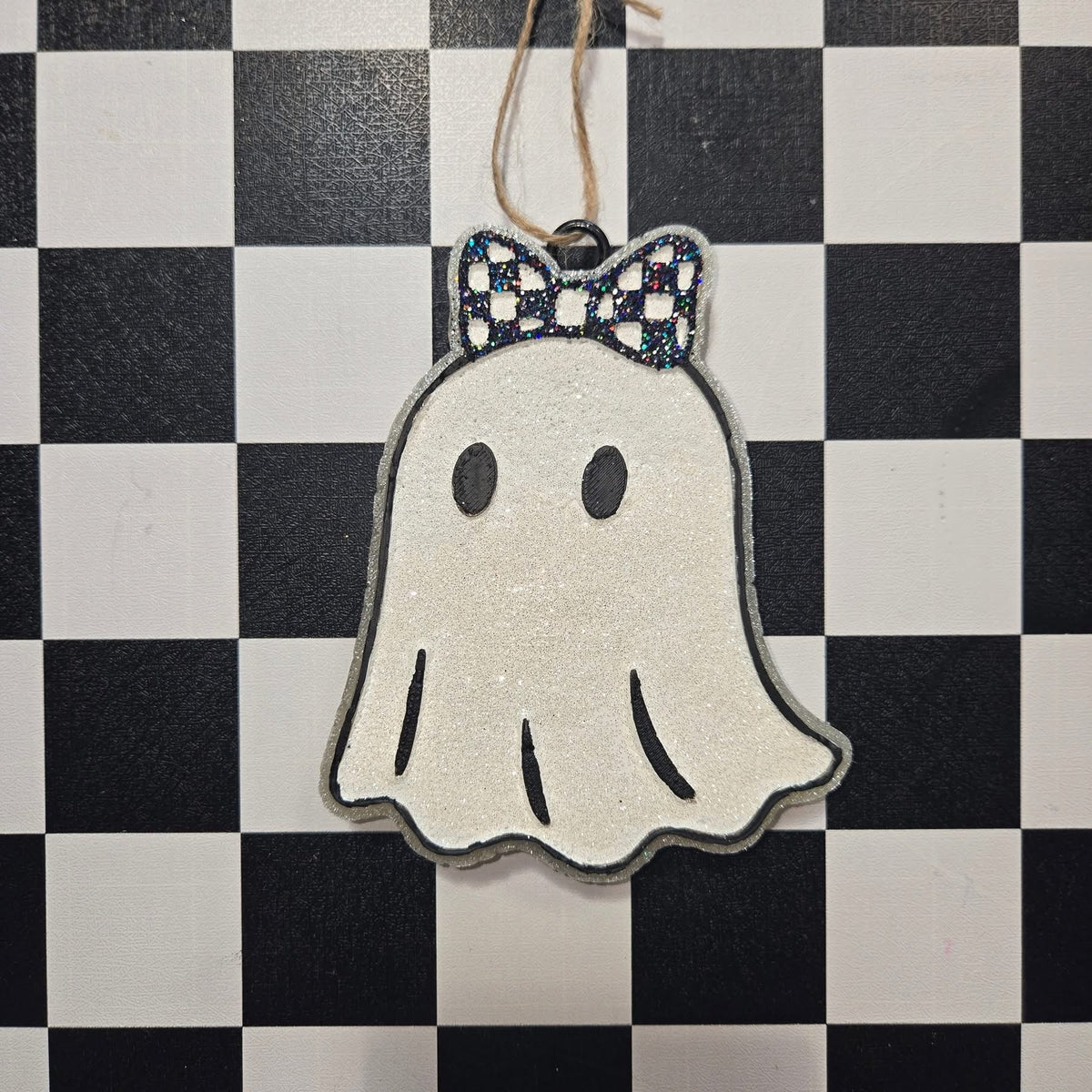 #383 Halloween Checkered Boo Ghost Freshie Mold Exclusive
