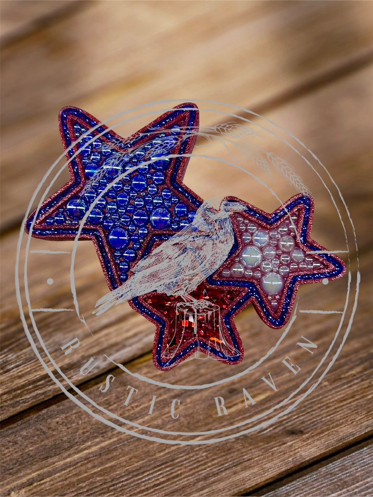 #365 American Patriotic Stars Freshie Mold Exclusive Can Be Used With Leopard & Lace Cardstock