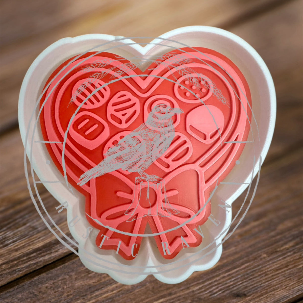 #100 Valentines Candy Heart Box With Bow Freshie Mold Exclusive