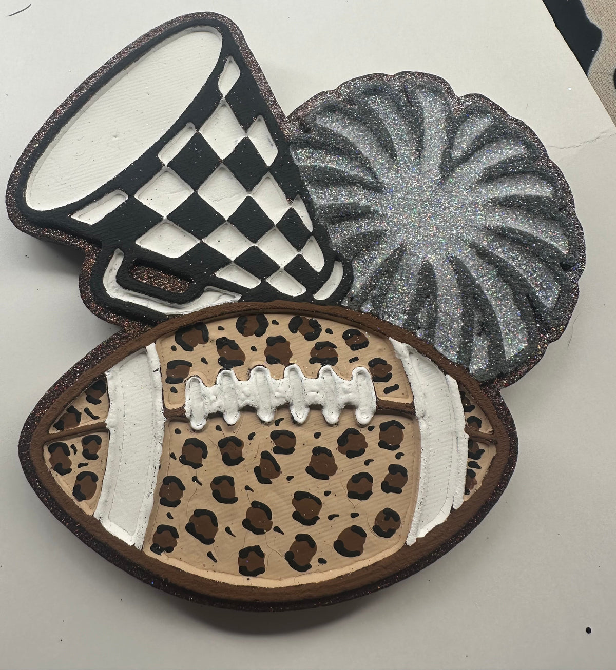 #278 Football Cheer Checkers Game Day Freshie Mold Exclusive