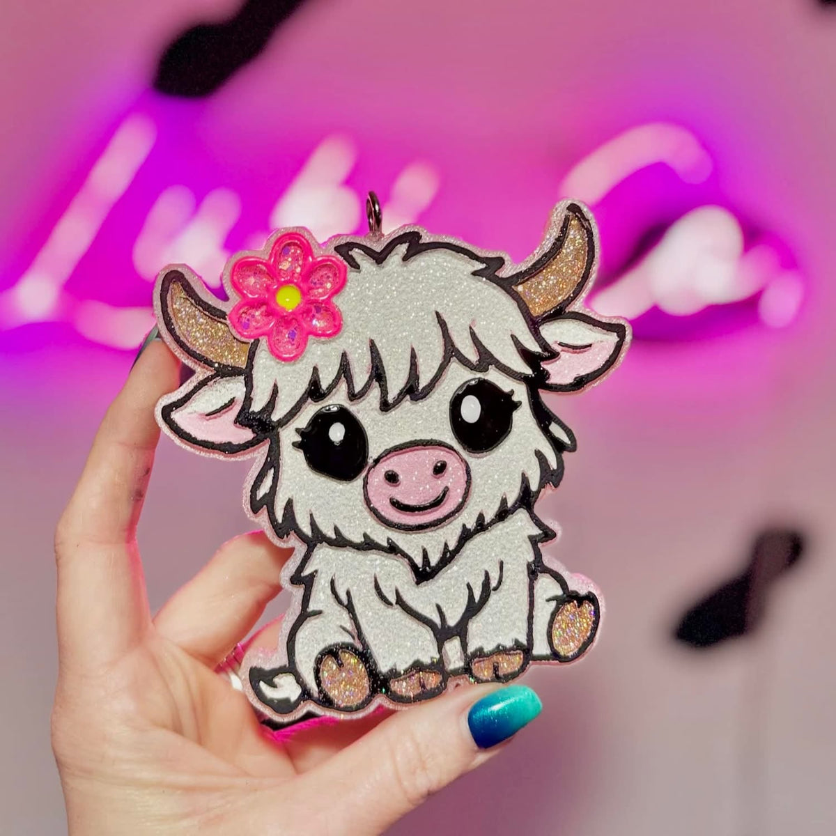 #340 Daisy Mae Highland Cow flower Freshie Mold Exclusive