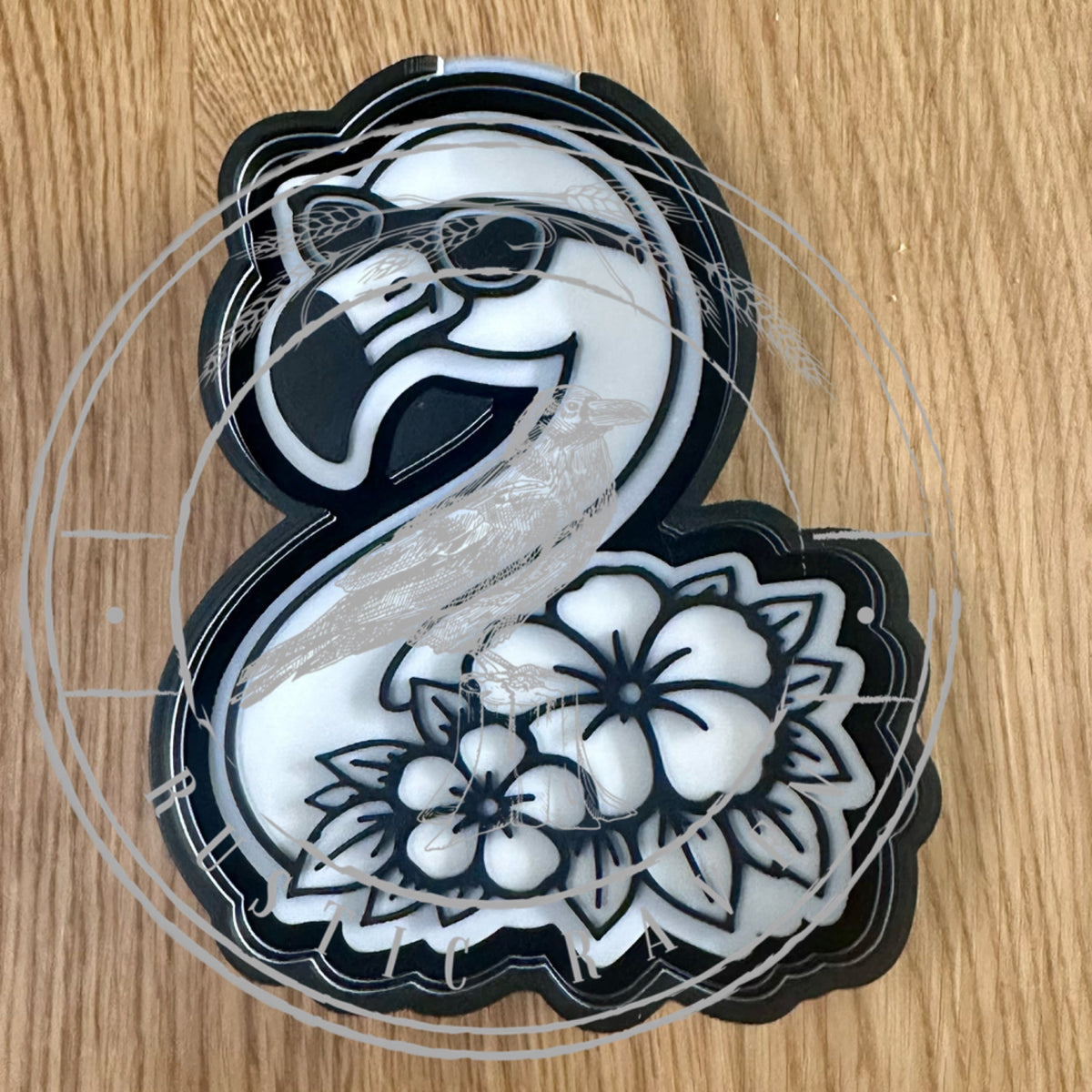 #239 Hawaiian Flamingo Flowers Sunglasses Freshie Mold Exclusive Can Be Used With Leopard & Lace Cardstock