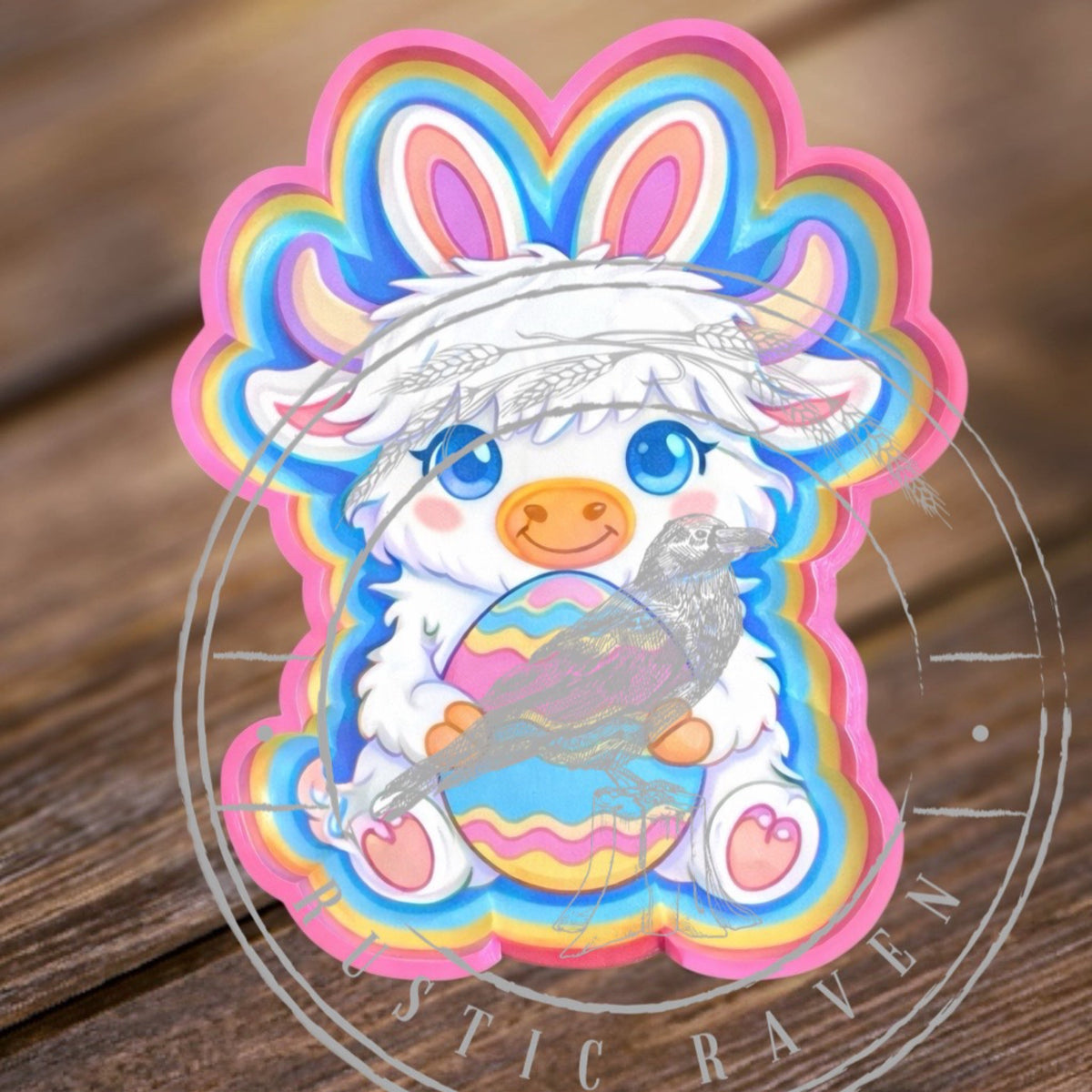 #258 Daisy Mae Highland Cow Easter Bunny Rabbit Egg Freshie Mold Exclusive