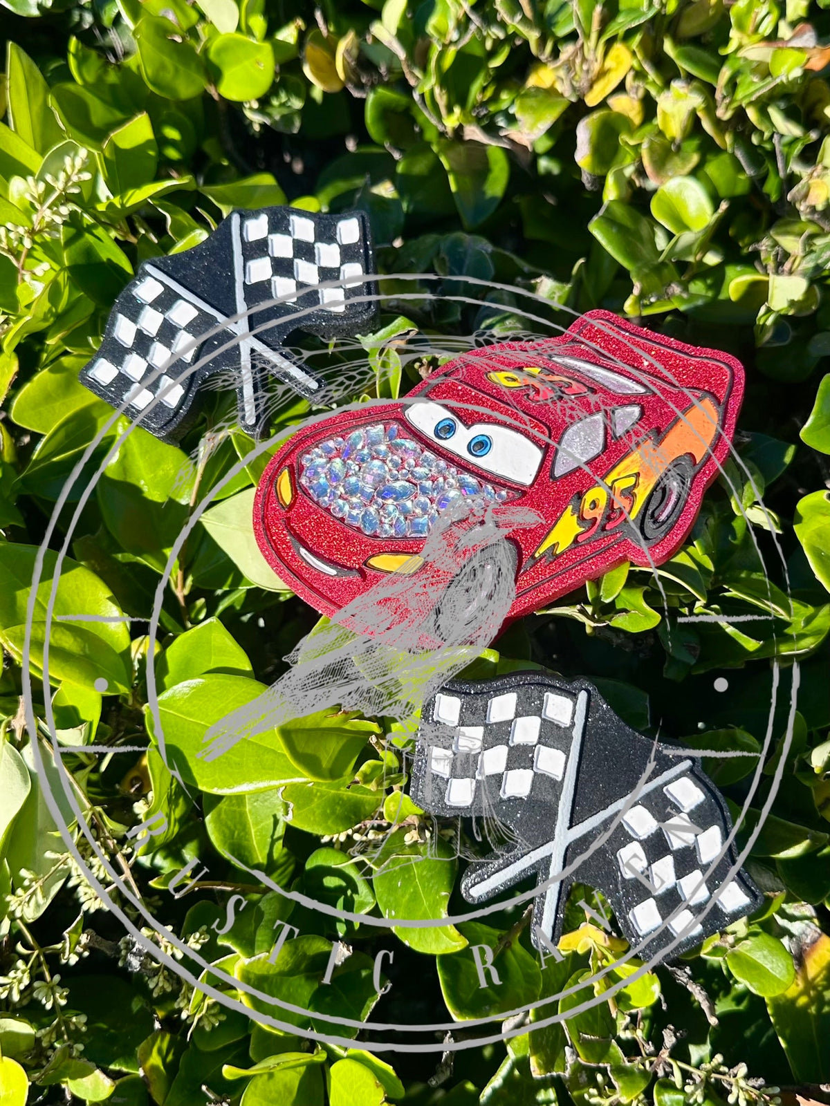 #455 Magical Inspired Race Car Flags Checkered 3" Vents Freshie Mold Exclusive
