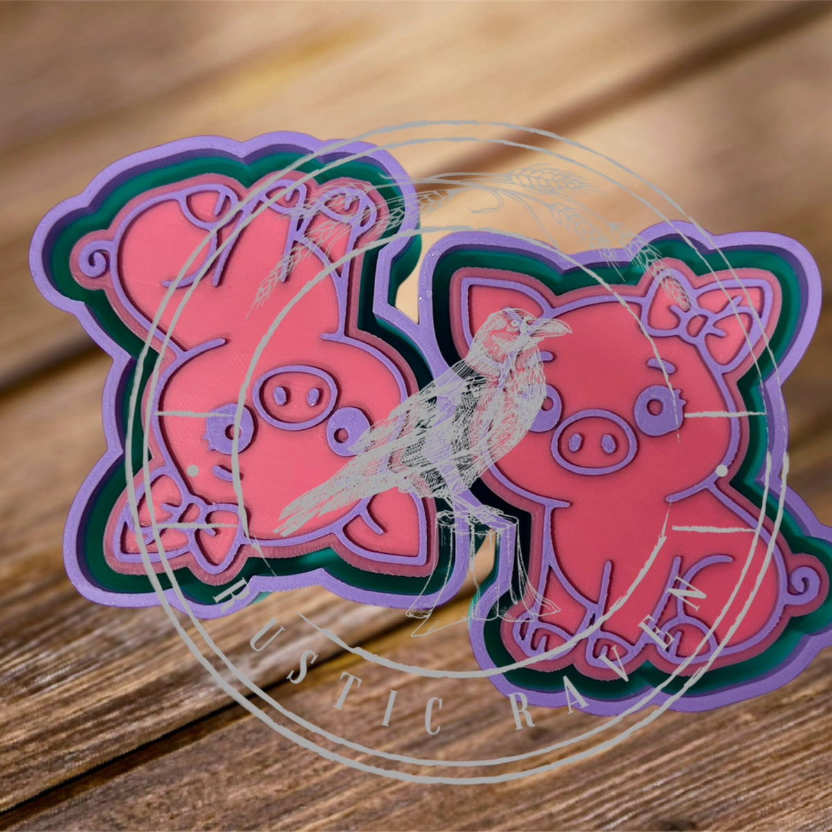 #310 Barnyard Pig Peggy Vent Clip 3” Freshie Mold Exclusive