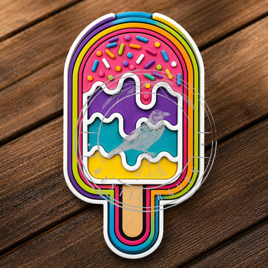 #94 Popsicle Icecream Summer Freshie Mold Exclusive can be used with Leopard & Lace Cardstock