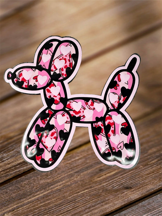 #119 Valentines Heart Balloon Dog Freshie Mold Exclusive Can Be Used With Leopard & Lace Cardstock
