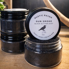 Gun Smoke Shiny Black Glitter Dust 1oz