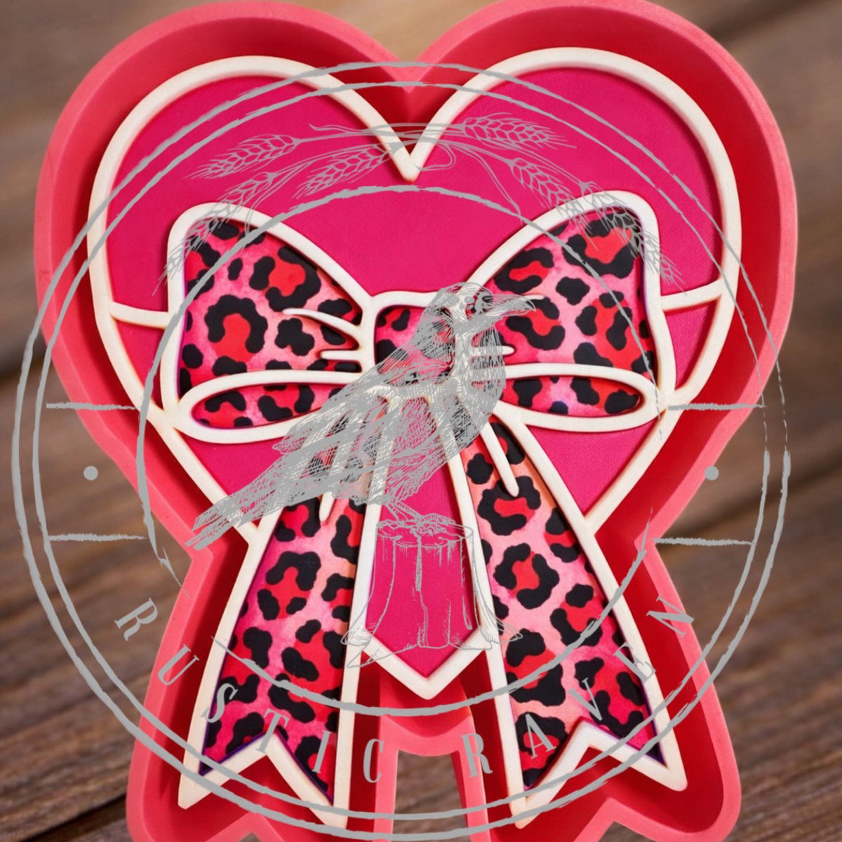 #106 Heart Large Bow Valentine Freshie Mold Exclusive